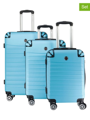 Canadian Peak 3-delige hardcase-trolleyset "Shockeak" lichtblauw