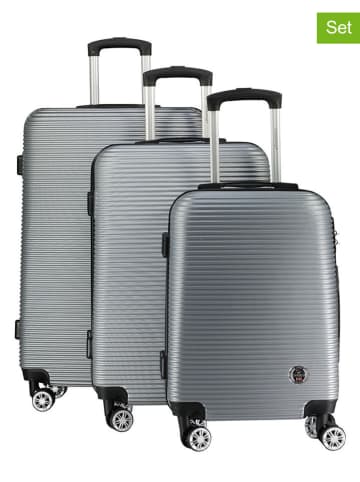 Canadian Peak 3tlg. Hardcase-Trolleyset "Solomuneak" in Silber