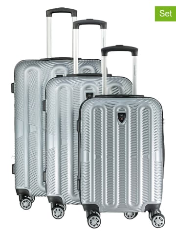 Canadian Peak 3tlg. Hardcase-Trolleyset "Sorenteak" in Silber