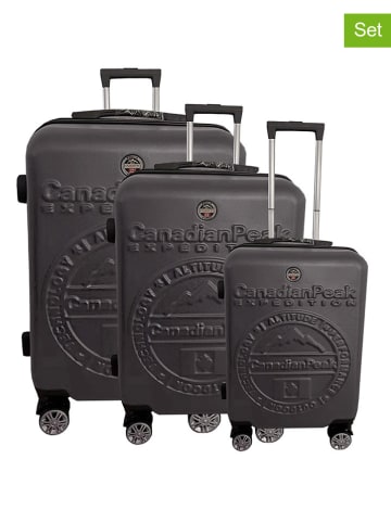 Canadian Peak 3tlg. Hardcase-Trolleyset "Stanisleak" in Anthrazit
