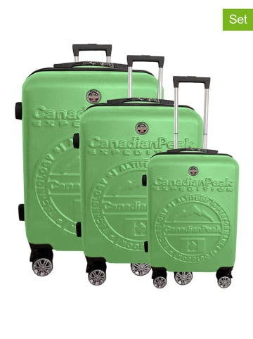 Canadian Peak 3-delige hardcase-trolleyset "Stanisleak" groen
