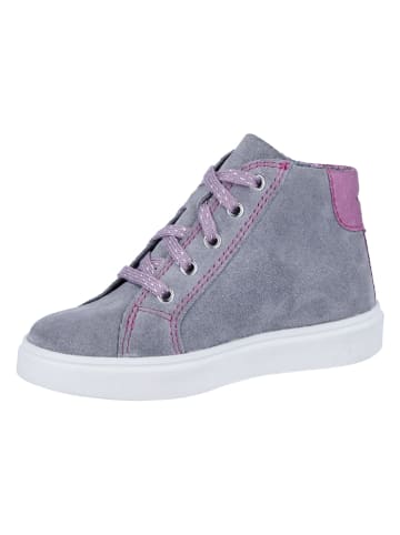 Richter Shoes Leder-Sneakers "Flora" in Grau/ Rosa