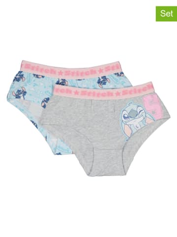 Lilo & Stitch 2er-Set: Slips in Grau/ Hellblau