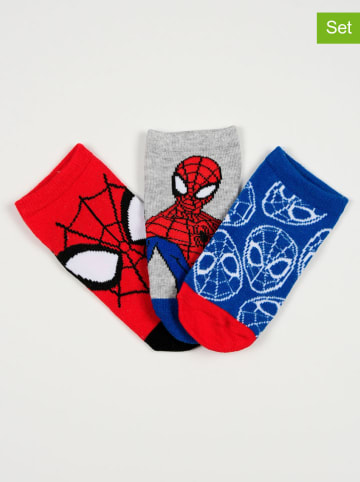 Spiderman 3er-Set: Socken "Spiderman" in Rot/ Grau/ Blau