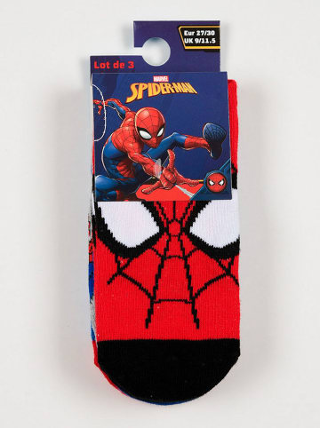 Spiderman Skarpety (3 pary) "Spiderman" w kolorze czerwono-szaro-niebieskim
