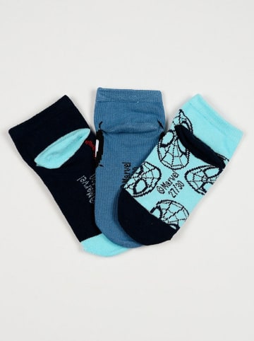 Spiderman 3er-Set: Socken "Spiderman" in Hellblau/ Blau/ Dunkelblau