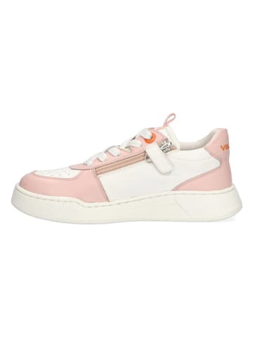 Vingino Leder-Sneakers in Weiß/ Pink