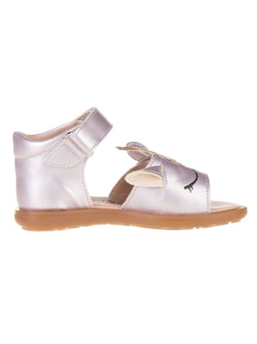 lamino Leren sandalen paars