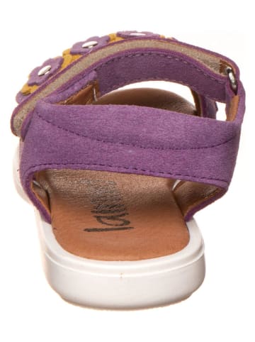 lamino Leren sandalen paars