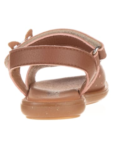 lamino Leren sandalen lichtbruin