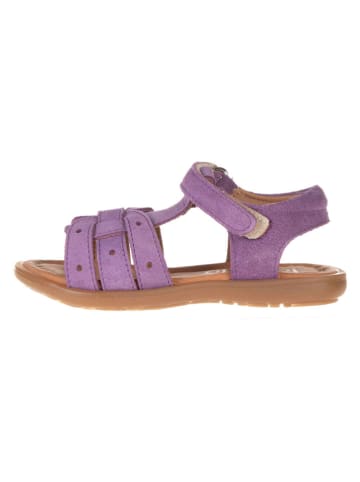 lamino Leren sandalen paars