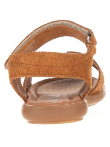 lamino Leren sandalen lichtbruin