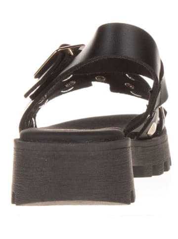 lamino Leren sandalen zwart