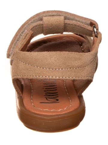 lamino Leren sandalen beige