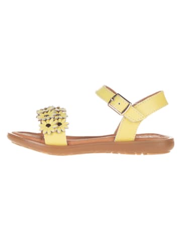 lamino Leren sandalen geel