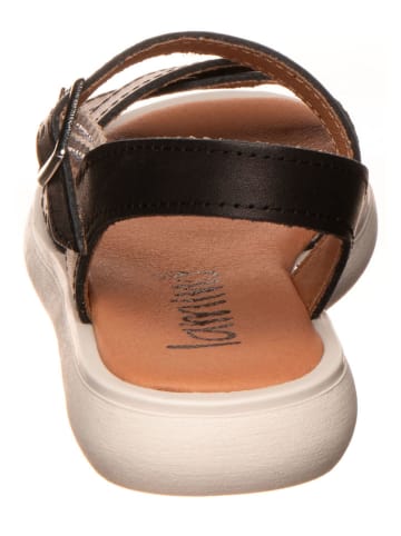lamino Leren sandalen zwart