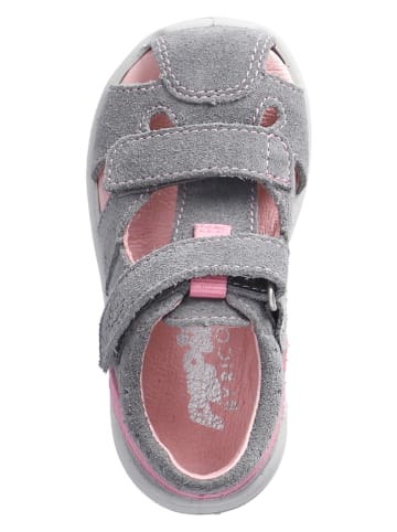 PEPINO Leder-Sandalen "Kansi" in Hellgrau