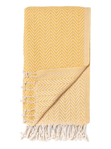 Samimi Chusta hammam "Damla" w kolorze musztardowym - 180 x 100 cm