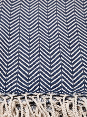 Samimi Hamamdoek "Damla" donkerblauw - (L)180 x (B)100 cm