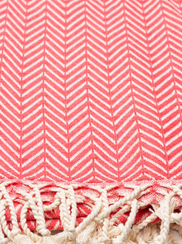 Samimi Chusta hammam "Damla" w kolorze czerwonym - 180 x 100 cm