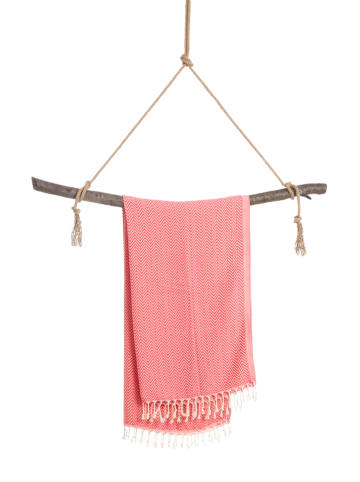 Samimi Hamamdoek "Damla" rood - (L)180 x (B)100 cm