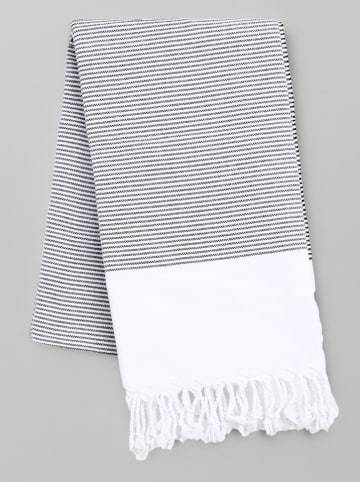 Samimi Hamamdoek "Gelinteli" zwart/wit - (L)180 x (B)100 cm