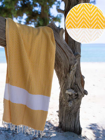 Hammam Chusta hammam w kolorze żółto-białym - 180 x 100 cm