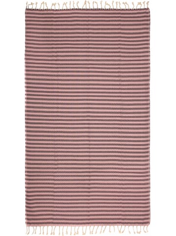 Samimi Hamamtuch in Dunkelrot/ Rosé - (L)180 x (B)100 cm