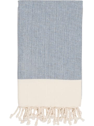 Samimi Hamamtuch in Dunkelblau/ Beige - (L)180 x (B)100 cm