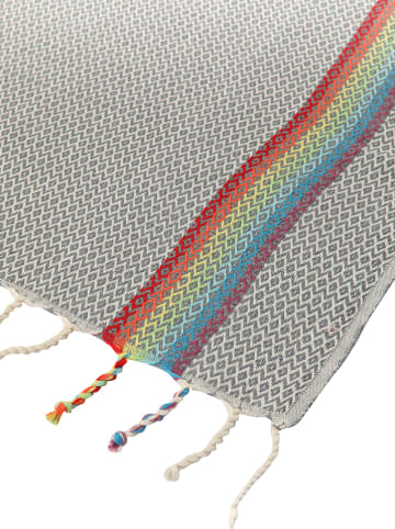 Samimi Hamamdoek grijs/meerkleurig - (L)180 x (B)100 cm