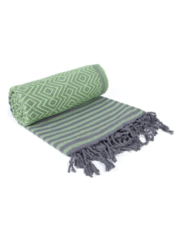 Samimi Chusta hammam "Sahara" w kolorze zielono-szarym - 180 x 100 cm