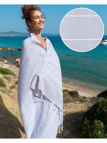 Towel to Go Strandtuch "Sultan" in Grau - (L)180 x (B)100 cm