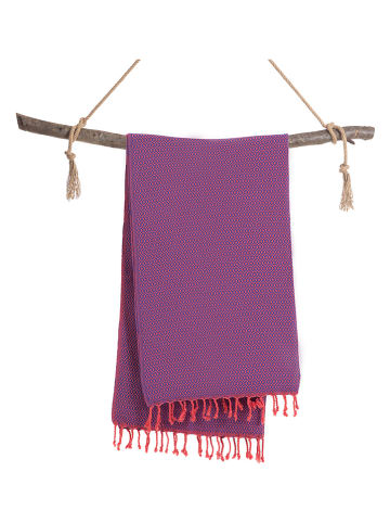 Towel to Go Hamamtuch "Samos" in Pink/ Blau - (L)175 x (B)95 cm