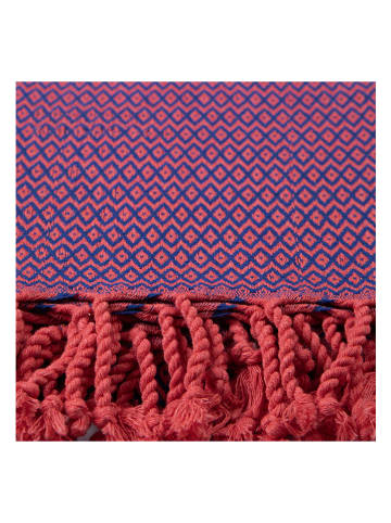 Towel to Go Hamamdoek "Samos" roze/blauw - (L)175 x (B)95 cm