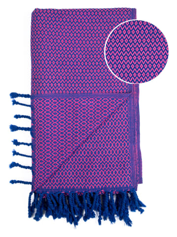 Towel to Go Hamamdoek "Samos" blauw/paars - (L)175 x (B)95 cm