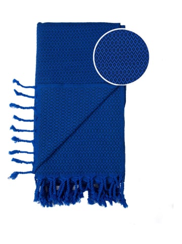 Towel to Go Hamamtuch "Samos" in Blau/ Dunkelblau - (L)175 x (B)95 cm