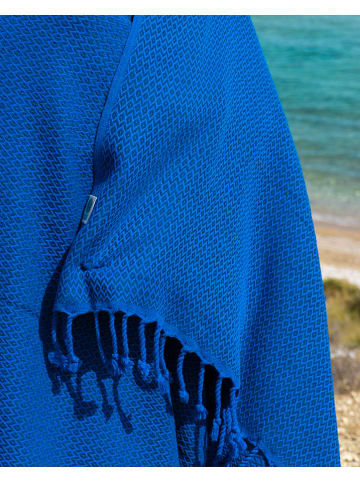 Towel to Go Hamamtuch "Samos" in Blau/ Dunkelblau - (L)175 x (B)95 cm
