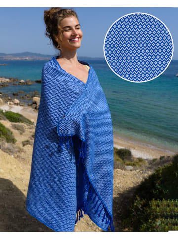 Towel to Go Chusta hammam "Samos" w kolorze niebiesko-błękitnym - 175 x 95 cm