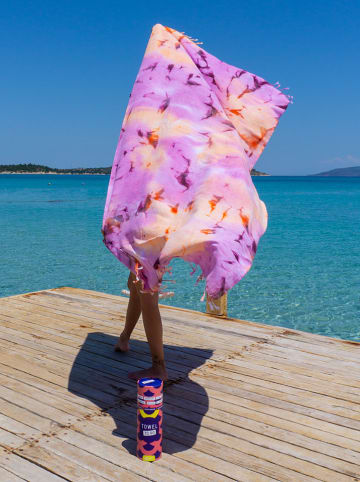 Towel to Go Strandlaken oranje/lichtroze - (L)180 x (B)100 cm