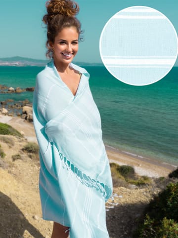 Towel to Go 2-delige set: "Wellness & Spa" mintgroen - (L)180 x (B)100 cm