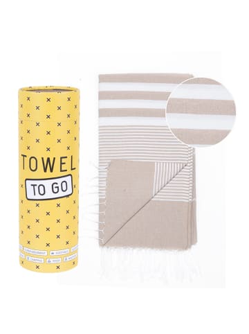 Towel to Go Ręcznik plażowy "Towel To Go" w kolorze beżowym - 175 x 100 cm