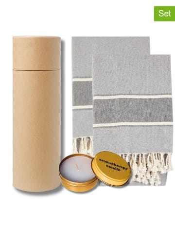 Towel to Go 2-częściowy zestaw "Wellness & Spa" w kolorze jasnoszarym - 90 x 45 cm