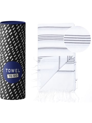 Towel to Go Strandtuch "Towel to Go - Ipanema" in Weiß/ Schwarz - (L)180 x (B)100 cm