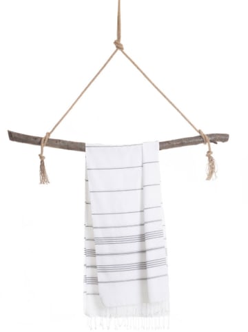 Towel to Go Strandtuch "Towel to Go - Ipanema" in Weiß/ Schwarz - (L)180 x (B)100 cm