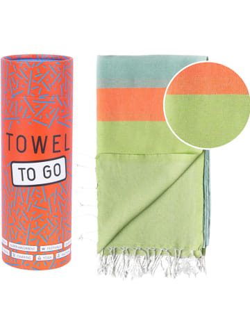 Towel to Go Hamamdoek groen/blauw - (L)180 x (B)100 cm