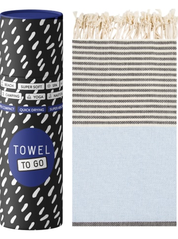 Towel to Go Ręcznik plażowy w kolorze błękitno-czarnym - 180 x 100 cm