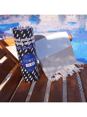 Towel to Go Ręcznik plażowy w kolorze błękitno-czarnym - 180 x 100 cm