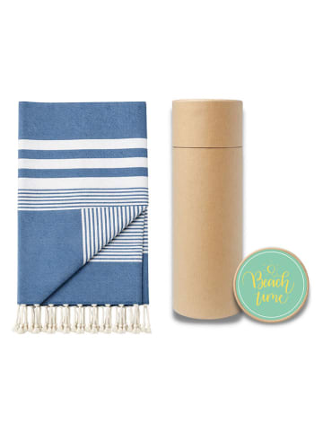 Towel to Go Hamamdoek "Herike" blauw - (L)180 x (B)100 cm