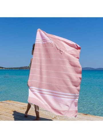 Towel to Go Hamamtuch ''Zenk'' in Rosa - (L)180 x (B)100 cm