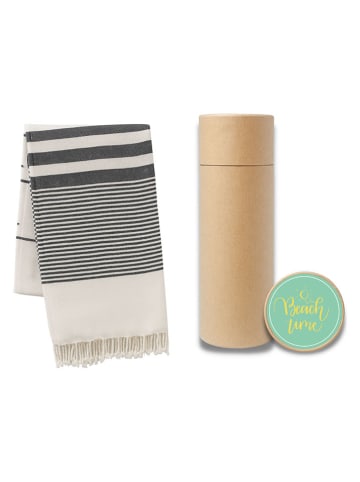 Towel to Go Hamamdoek "Zenk" beige/grijs - (L)180 x (B)100 cm